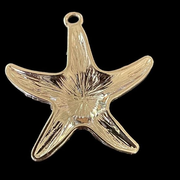 Gold Tone AB Rhinestone Starfish Charm Pendant Mermaid Core Sea Life - Picture 3 of 5